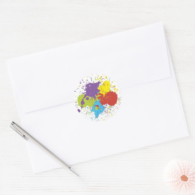 Fun Colorful Paint Splash Stickers (Envelope)