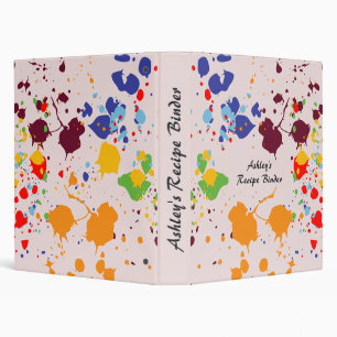 Fun Colorful Paint Splatter Name Recipe 3 Ring Binder