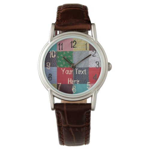 fun colorful patchwork squares cottagecore watch