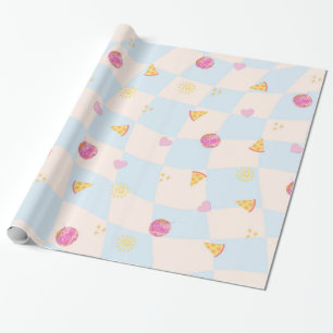 Fun Colorful Pizza Birthday Wrapping Paper