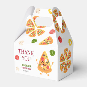 Fun Colorful Pizza Party Kids Birthday Favor Boxes