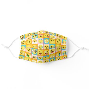 Fun Colorful Playful Emojis Pattern Adult Cloth Face Mask