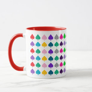 Fun, Colorful Playing Cards' Spades Suit Pattern Mug