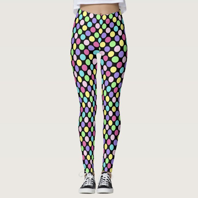 Fun Colorful Polka Dots Leggings (Front)