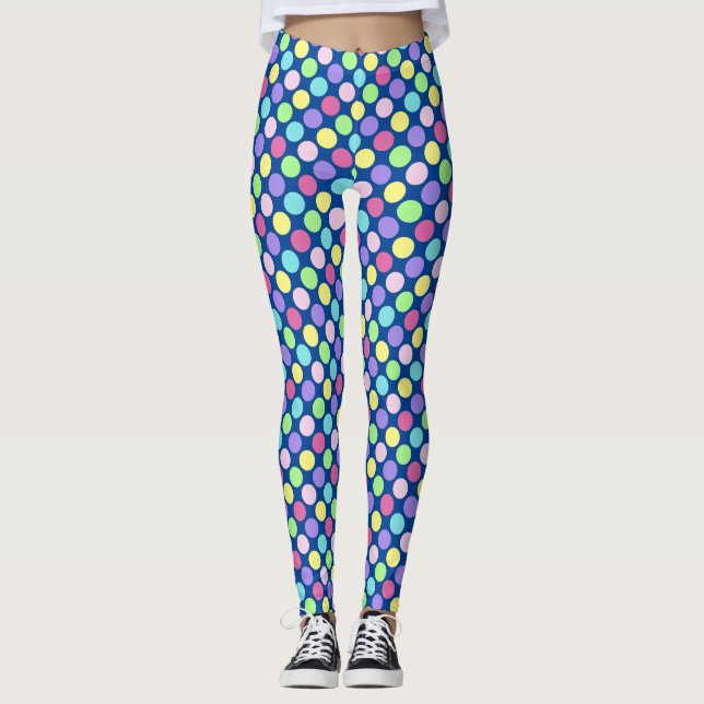Fun Colorful Polka Dots Leggings (Front)