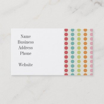 Fun Colorful Polka Dots Lined Up In Rows Business Card by PrettyPatternsGifts at Zazzle