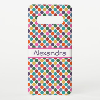 Fun, Colorful Polka Dots Samsung Galaxy S10+ Case