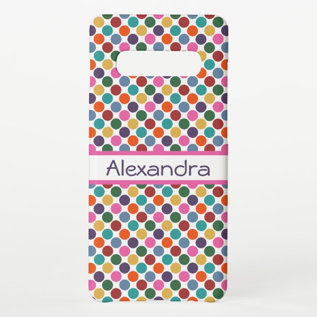 Fun, Colorful Polka Dots Samsung Galaxy Case (Back)