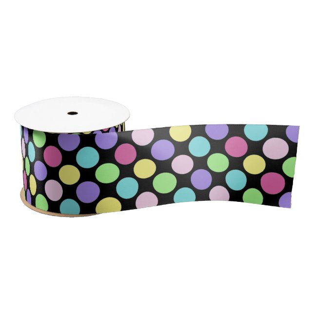 Fun Colorful Polka Dots Satin Ribbon (Spool)