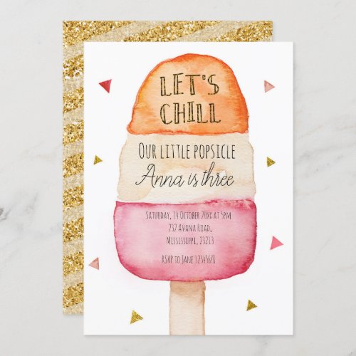 Fun Colorful Popsicle Birthday Invitation