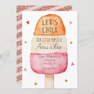 Fun Colorful Popsicle Birthday Invitation
