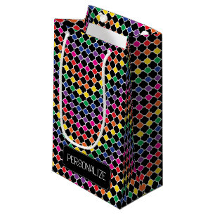 Fun Colorful Quatrefoil Pattern Small Gift Bag