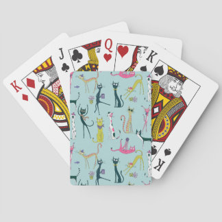 Fun Colorful Quirky Cats Pattern Poker Cards