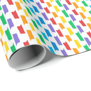 Fun & Colorful Rainbow Brushstrokes Design Wrapping Paper