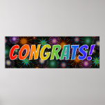 [ Thumbnail: Fun, Colorful, Rainbow "Congrats!" + Fireworks Poster ]