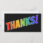 [ Thumbnail: Fun, Colorful, Rainbow Look "Thanks!" Card ]