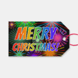 [ Thumbnail: Fun, Colorful, Rainbow Spectrum "Merry Christmas!" Gift Tags ]