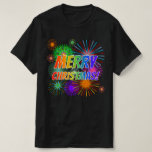 [ Thumbnail: Fun, Colorful, Rainbow Spectrum "Merry Christmas!" T-Shirt ]