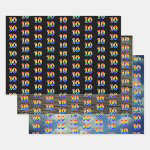Fun, Colorful, Rainbow Spectrum Pattern 10 Event # Wrapping Paper Sheets