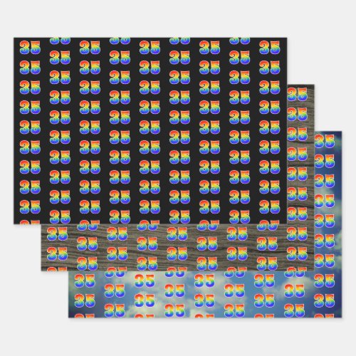 Fun Colorful Rainbow Spectrum Pattern 35 Event  Wrapping Paper Sheets