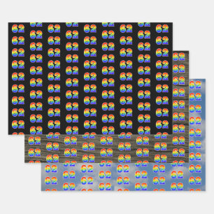 Fun, Colorful, Rainbow Spectrum Pattern 62 Event # Wrapping Paper Sheets