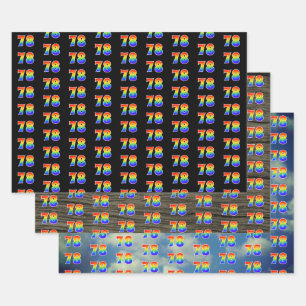 Fun, Colorful, Rainbow Spectrum Pattern 78 Event # Wrapping Paper Sheets