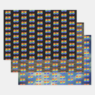 Fun, Colorful, Rainbow Spectrum Pattern 85 Event # Wrapping Paper Sheets