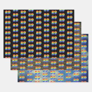 Fun, Colorful, Rainbow Spectrum Pattern 89 Event # Wrapping Paper Sheets