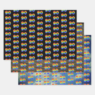 Fun, Colorful, Rainbow Spectrum Pattern 90 Event # Wrapping Paper Sheets