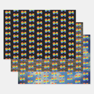 Fun, Colorful, Rainbow Spectrum Pattern 94 Event # Wrapping Paper Sheets