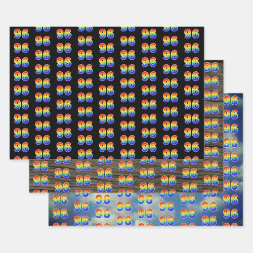 Fun Colorful Rainbow Spectrum Pattern 96 Event  Wrapping Paper Sheets