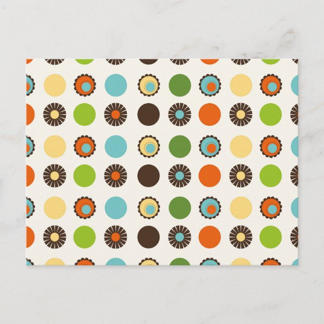 Fun Colorful Retro Boho Abstract Pattern Postcard (Front)