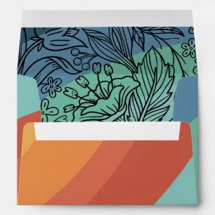 Fun & Colorful Retro Groovy Rainbow Floral Envelope