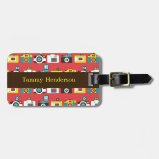 Fun Colorful Retro Lomo Cameras Pattern Luggage Tag