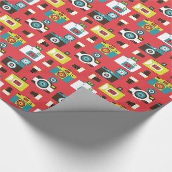 Fun Colorful Retro Lomo Cameras Pattern Wrapping Paper by funkypatterns at Zazzle