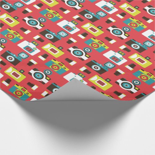 Fun Colorful Retro Lomo Cameras Pattern Wrapping Paper