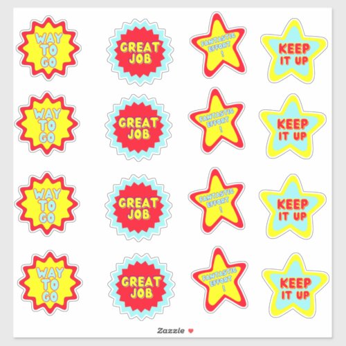 Fun Colorful Reward School Teacher Stickers