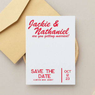 fun colorful save the date wedding invitation