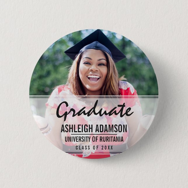 Fun Colorful Silhouettes | Graduation Party Button (Front)