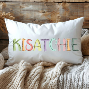 Fun Colorful Sketch Kisatchie Louisiana Lumbar Pillow