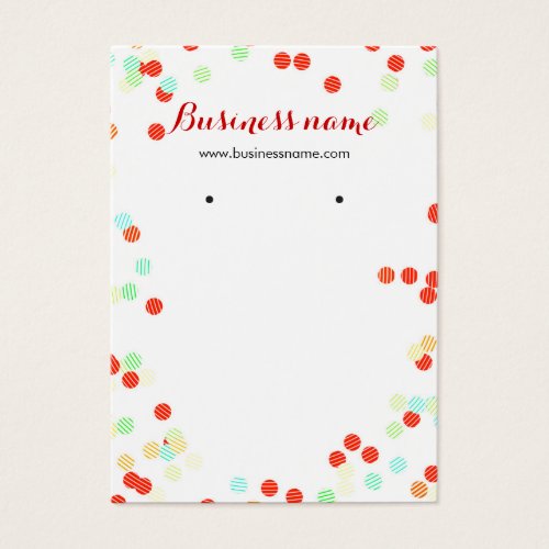 Fun Colorful Sprinkles Background Earring Cards Business Card Template
