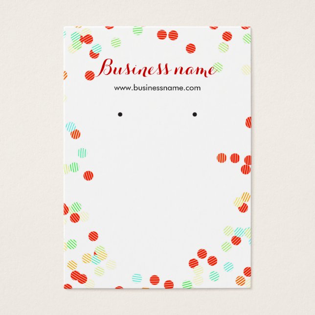 Fun Colorful Sprinkles Background Earring Cards (Front)