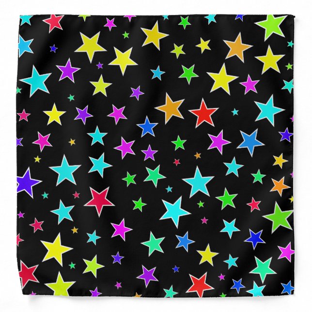 Fun, Colorful Stars Pattern Bandana (Front)