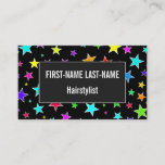 [ Thumbnail: Fun, Colorful Stars Pattern Business Card ]