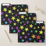 [ Thumbnail: Fun, Colorful Stars Pattern File Folders ]
