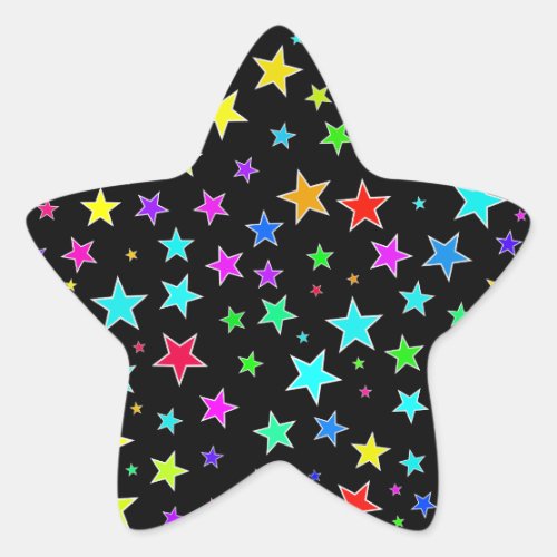 Fun Colorful Stars Pattern Sticker