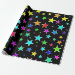 [ Thumbnail: Fun, Colorful Stars Pattern Wrapping Paper ]