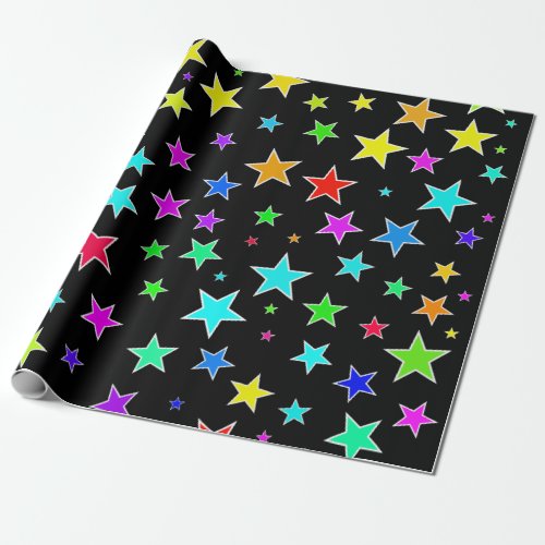 Fun Colorful Stars Pattern Wrapping Paper