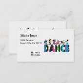 Fun & Colorful Striped Dancers Dance Business Card (Front/Back)
