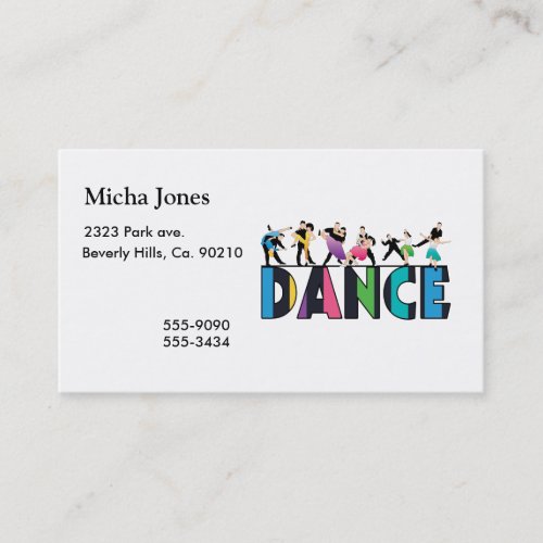 Fun  Colorful Striped Dancers Dance Business Card